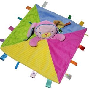 Taggies Baby Lovey Bunny Rabbit Patchkin Pals Security Blanket Plush Toy 14x14